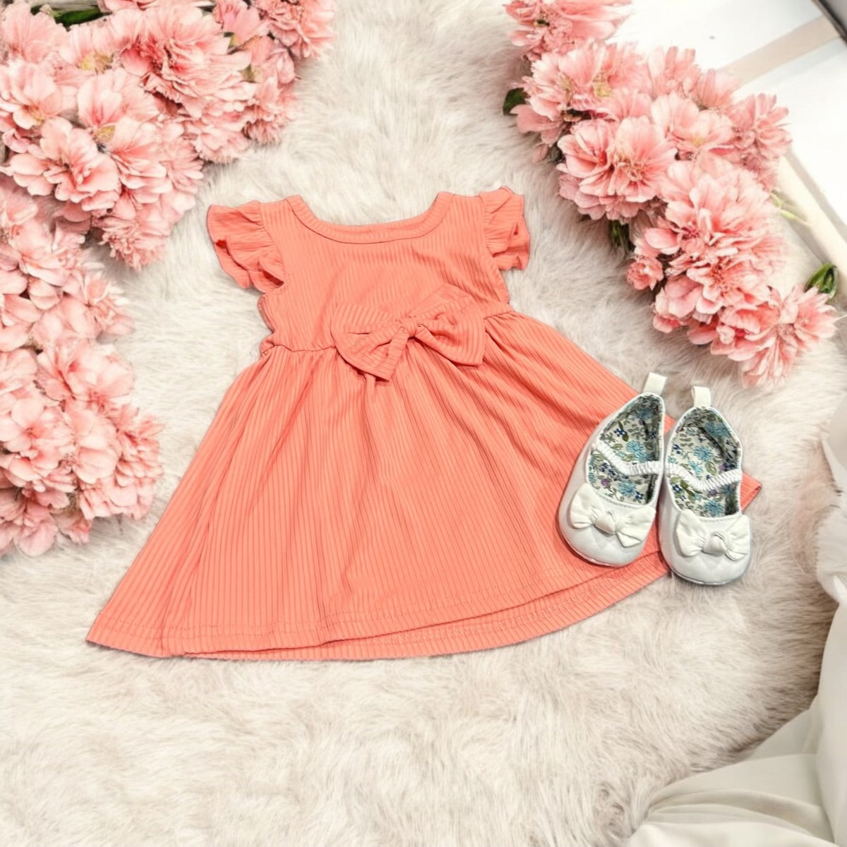 Charming Coral Baby Dress