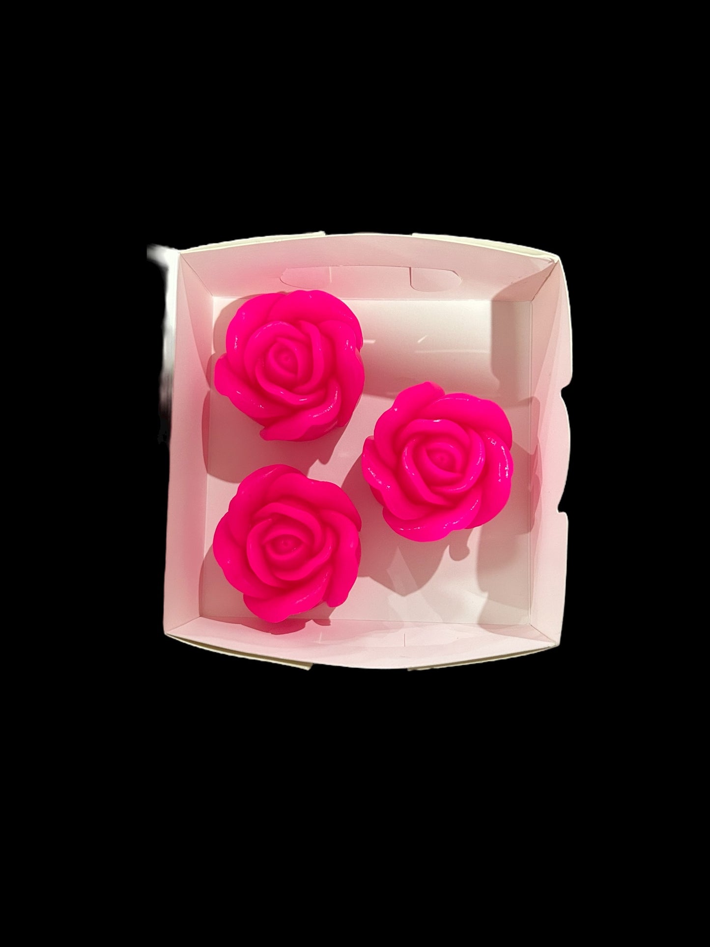 Vibrant Delight: Handmade Fluorescent Pink Rose Soap Box with Watermelon Scent