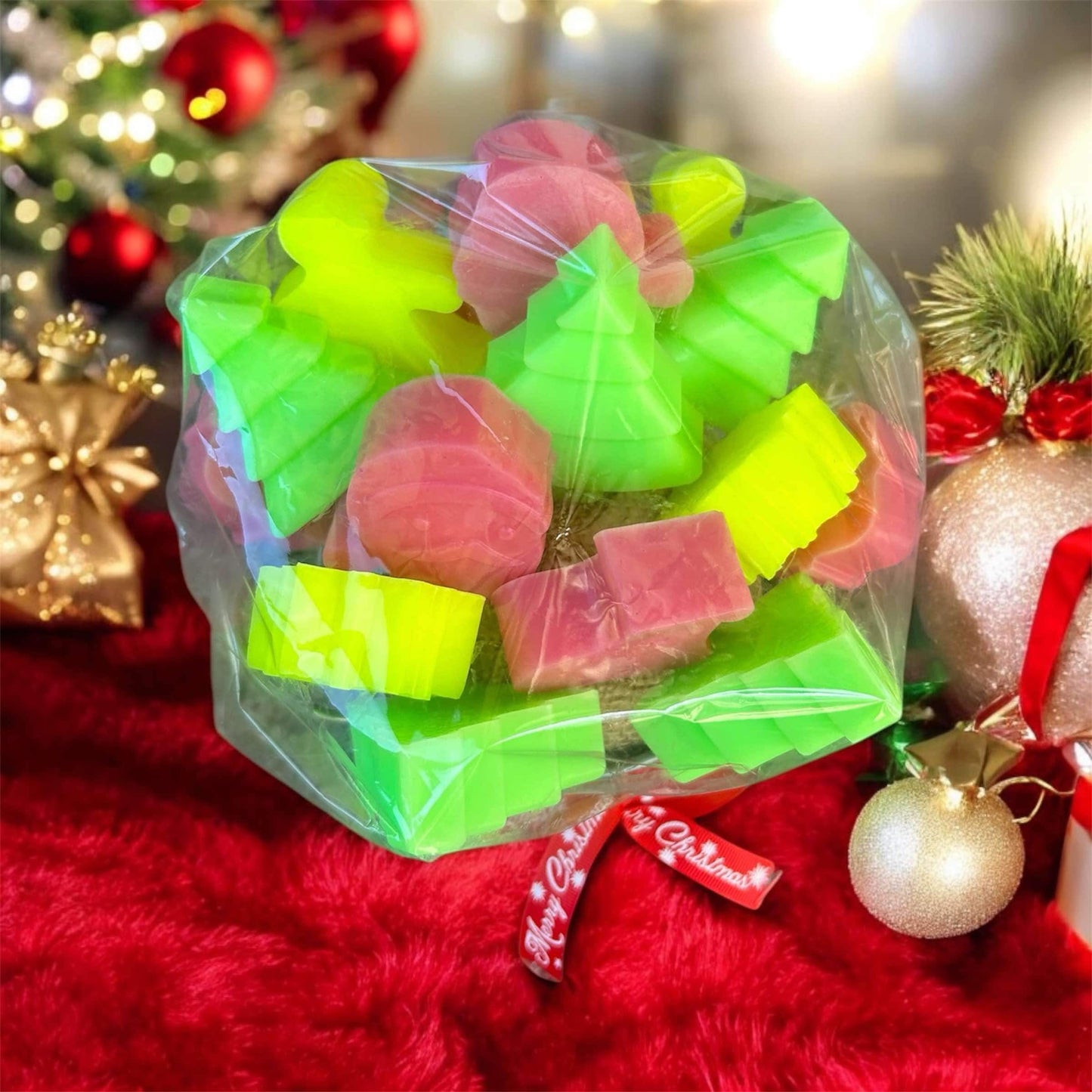 Customizable Christmas Shaped Soaps in a Festive Bucket