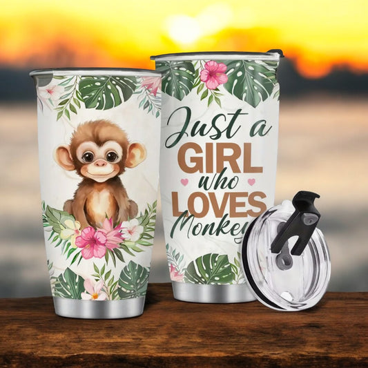 Adorable Stainless Steel Travel Coffee Mug: For the Monkey Lover in You!