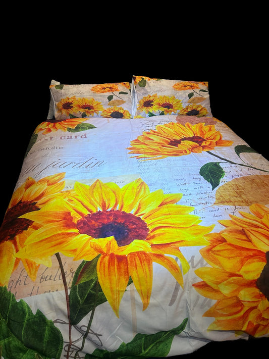 Stunning Vintage Sunflower Doona Cover: A Unique Masterpiece