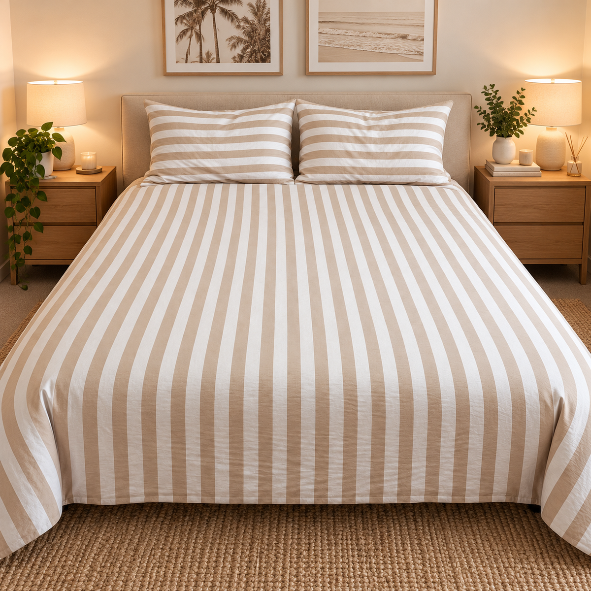 Caravan & Home Double/Queen All-In-One Zip Bedding Set | 300TC Cotton Sheets