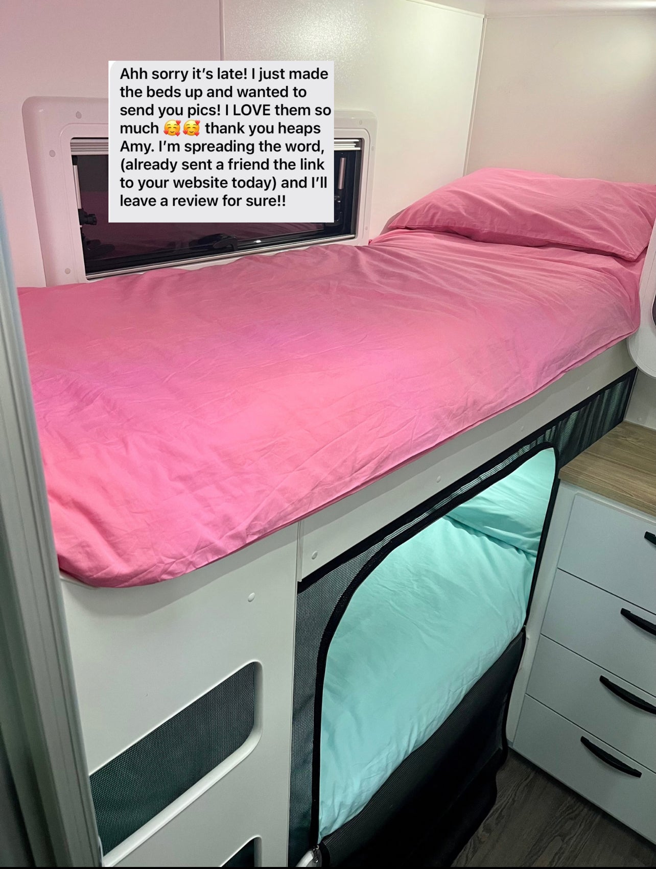 🌟 Bunk Buddy Set: All-in-One Caravan Zip Bunk Bed Set