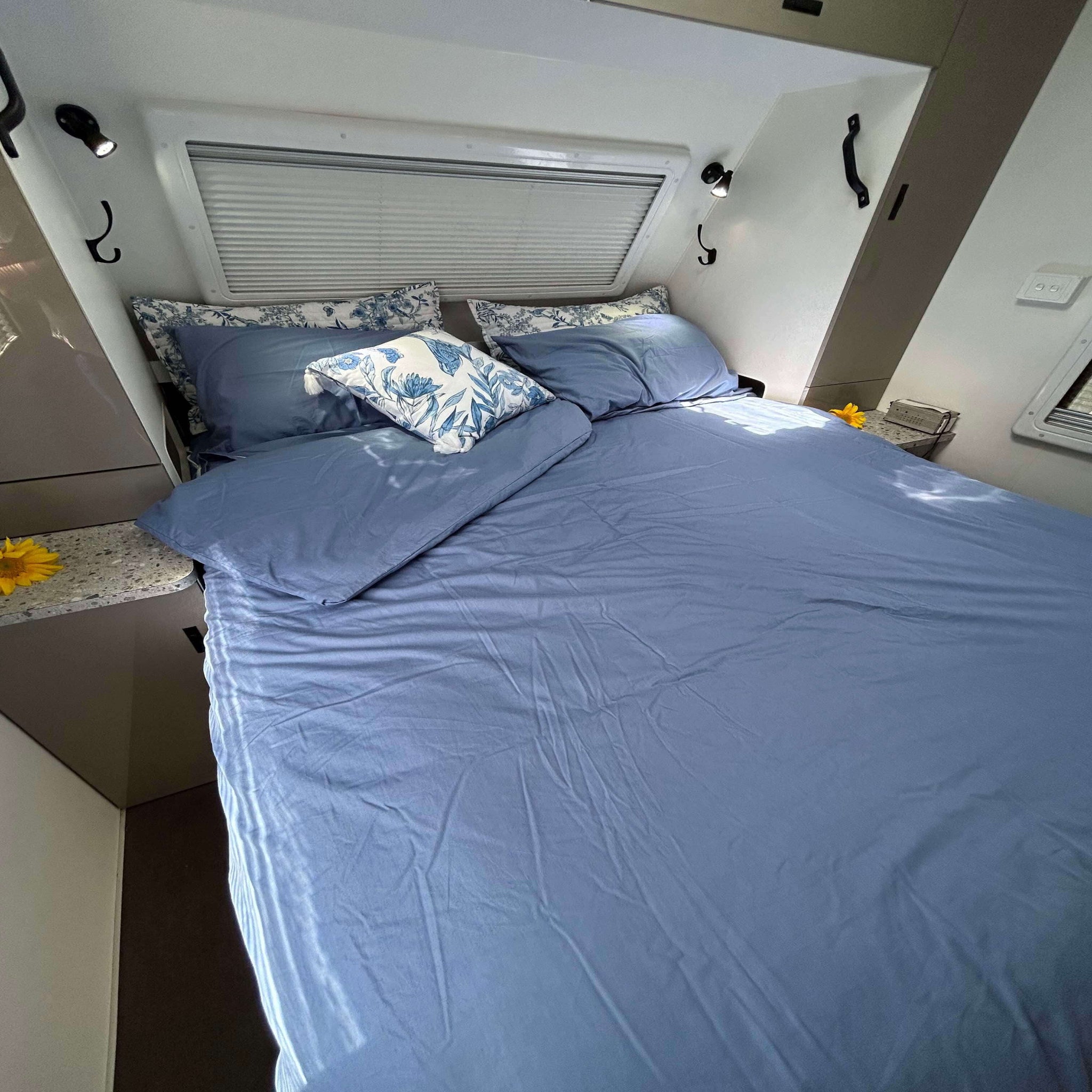 Caravan Bedding, Left Hand Side of the bed 