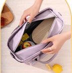 Purple Chic Insulated Lunch Tote Bag - 11L Large Capacity Cooler for Work, Picnic & Travel - Durable Oxford Fabric